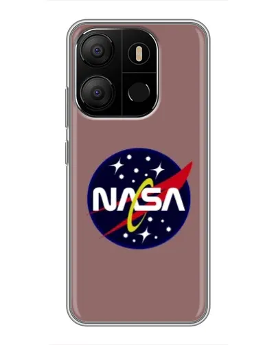 Чехол для TECNO Pop 7 с картинкой «NASA — ретро космос»