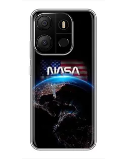 Чехол для TECNO Pop 7 с картинкой «Земля из космоса NASA»