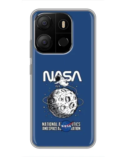 Чехол для TECNO Pop 7 с картинкой «NASA — лунная миссия»