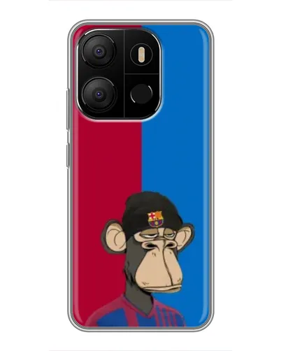 Чехол для TECNO Pop 7 с картинкой «Bored Ape — фанат Барсы»