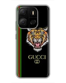 Чехол для TECNO Pop 7 с картинкой «Тигр Gucci»