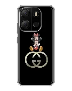 Чехол для TECNO Pop 7 с картинкой «Минни Маус на лого»