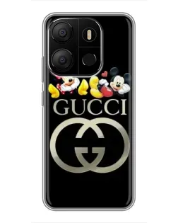 Чехол для TECNO Pop 7 с картинкой «Gucci — герои Disney»