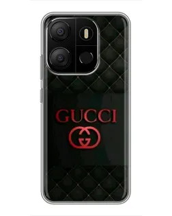 Чехол для TECNO Pop 7 с картинкой «Gucci — стеганый черный»