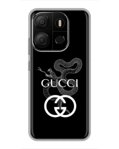 Чехол для TECNO Pop 7 с картинкой «Gucci — серебряная змея»