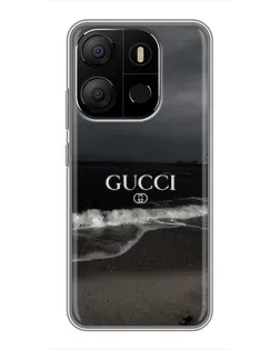 Чехол для TECNO Pop 7 с картинкой «Gucci — морской прибой»