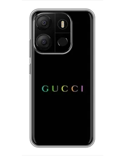 Чехол для TECNO Pop 7 с картинкой «Gucci — неоновый минимализм»