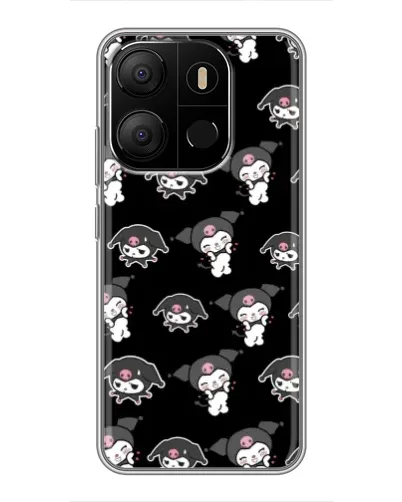 Чехол для TECNO Pop 7 с картинкой «Черный паттерн Kuromi» Чехол для TECNO Pop 7 с картинкой «Черный паттерн Kuromi»