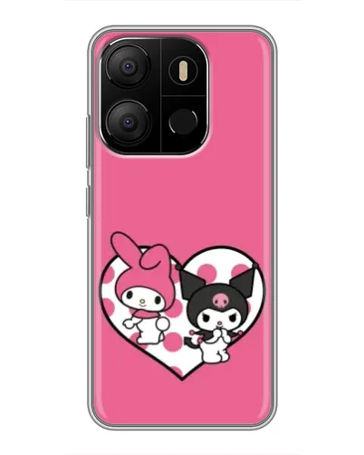 Чехол для TECNO Pop 7 с картинкой «Kuromi и My Melody» Чехол для TECNO Pop 7 с картинкой «Kuromi и My Melody»