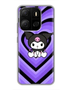 Чохол для TECNO Pop 7 з картинкою «Kuromi та фіолетові серця»