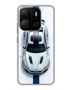 Чехол для TECNO Pop 7 с картинкой «Вид сверху — BMW M»