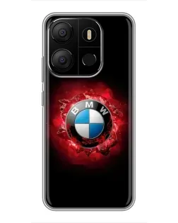 Чехол для TECNO Pop 7 с картинкой «Логотип BMW — вспышка»