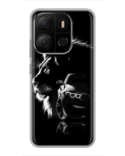 Чехол для TECNO Pop 7 с картинкой «BMW и лев» Чехол для TECNO Pop 7 с картинкой «BMW и лев»