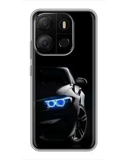 Чехол для TECNO Pop 7 с картинкой «BMW — ночной взгляд»