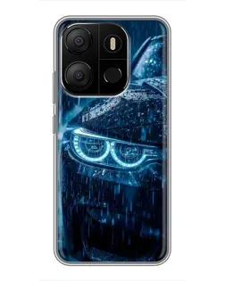 Чехол для TECNO Pop 7 с картинкой «BMW под дождем»