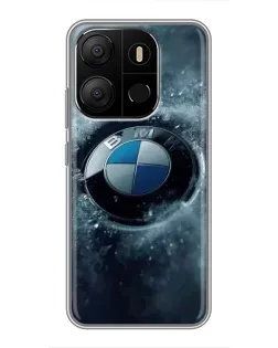 Чехол для TECNO Pop 7 с картинкой «Логотип BMW — лед»