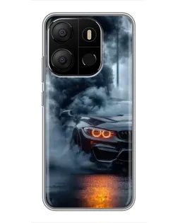 Чехол для TECNO Pop 7 с картинкой «BMW M-Power — абстракция»