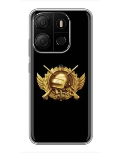 Чехол для TECNO Pop 7 с картинкой «PUBG — оранжевый градиент»