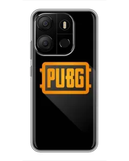Чехол для TECNO Pop 7 с картинкой «PUBG — рамка лого»