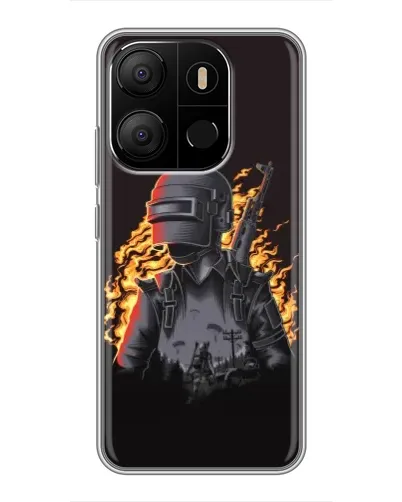 Чехол для TECNO Pop 7 с картинкой «PUBG — огненный силуэт» Чехол для TECNO Pop 7 с картинкой «PUBG — огненный силуэт»