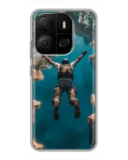 Чехол для TECNO Pop 7 с картинкой «PUBG — свободное падение»