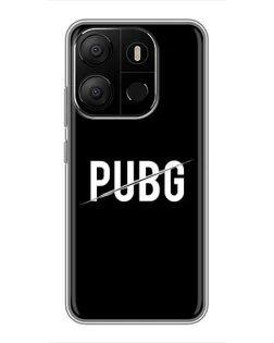 Чехол для TECNO Pop 7 с картинкой «PUBG — белый логотип»