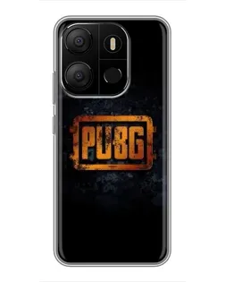 Чехол для TECNO Pop 7 с картинкой «PUBG — золотой логотип»