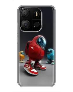 Чехол для TECNO Pop 7 с картинкой «Among Us — 3D стиль»