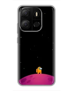Чехол для TECNO Pop 7 с картинкой «Одинокий герой на планете»