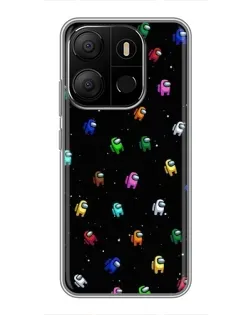 Чехол для TECNO Pop 7 с картинкой «Экипаж Among Us»