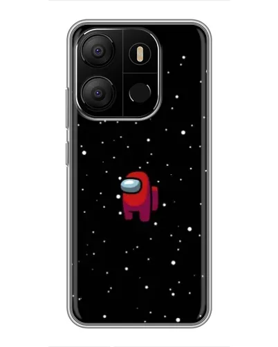 Чехол для TECNO Pop 7 с картинкой «Красный Among Us»