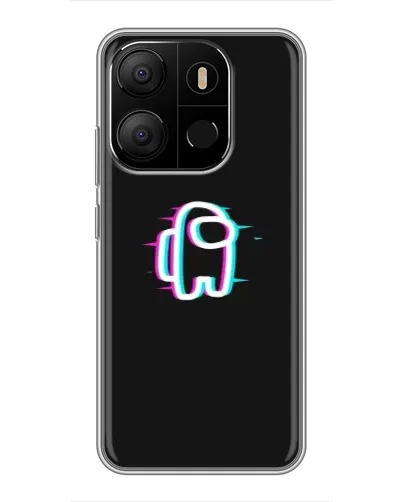 Чехол для TECNO Pop 7 с картинкой «Among Us неон»