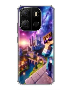 Чехол для TECNO Pop 7 с картинкой «Стив и космос»