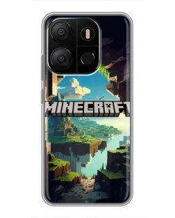 Чехол для TECNO Pop 7 с картинкой «Пещера Майнкрафт»