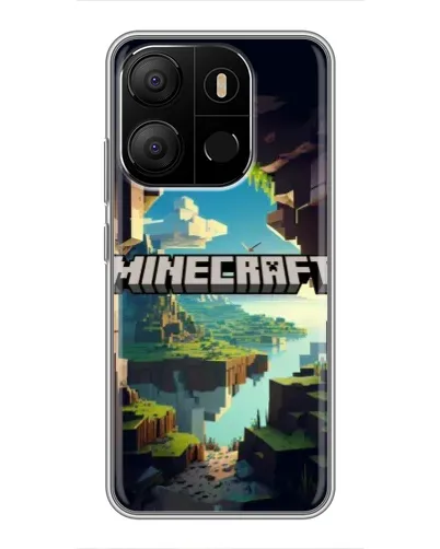Чехол для TECNO Pop 7 с картинкой «Пещера Майнкрафт»