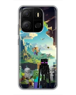 Чехол для TECNO Pop 7 с картинкой «Эндермен в лесу»