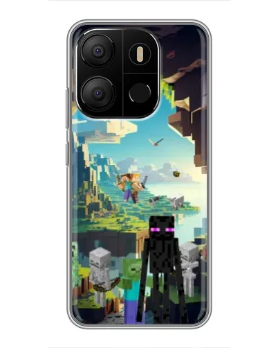 Чехол для TECNO Pop 7 с картинкой «Эндермен в лесу»