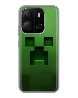 Чехол для TECNO Pop 7 с картинкой «Крипер микро-дизайн»