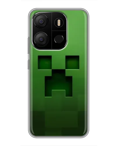 Чехол для TECNO Pop 7 с картинкой «Крипер микро-дизайн»