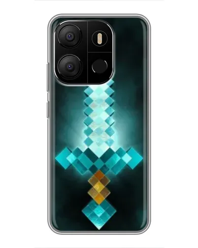 Чехол для TECNO Pop 7 с картинкой «Алмазный меч неон»