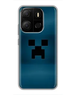 Чехол для TECNO Pop 7 с картинкой «Крипер текстура»