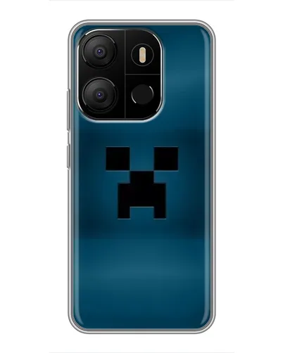 Чехол для TECNO Pop 7 с картинкой «Крипер текстура»