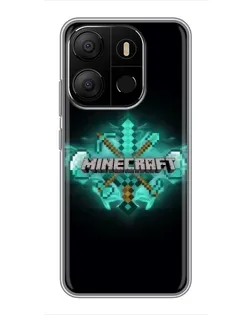 Чехол для TECNO Pop 7 с картинкой «Minecraft Diamond лого»