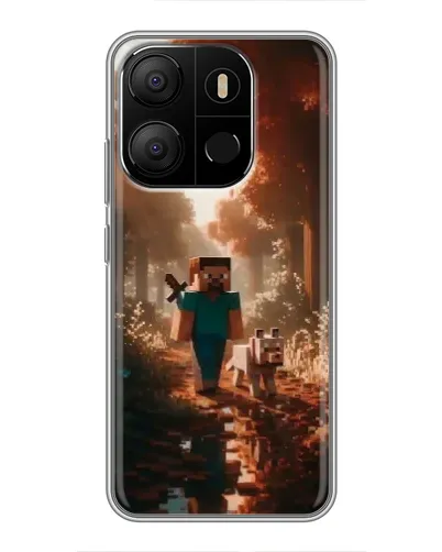 Чехол для TECNO Pop 7 с картинкой «Стив в лесу»