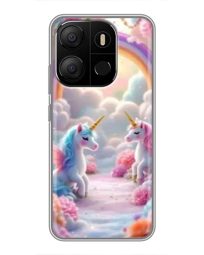 Чехол для TECNO Pop 7 с картинкой «Радуга и единороги» Чехол для TECNO Pop 7 с картинкой «Радуга и единороги»