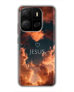 Чехол для TECNO Pop 7 с картинкой «Сияние Имени Jesus»