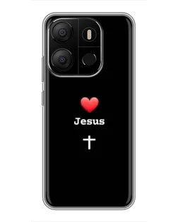 Чехол для TECNO Pop 7 с картинкой «Сердце - Jesus»