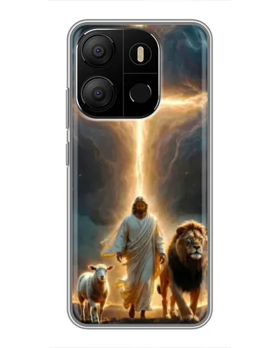 Чехол для TECNO Pop 7 с картинкой «Лев Иуды и Свет»
