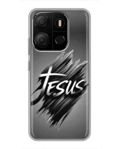 Чехол для TECNO Pop 7 с картинкой «Надпись Jesus Graffiti»