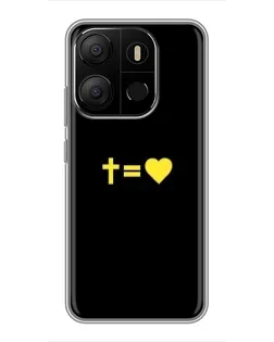 Чехол для TECNO Pop 7 с картинкой «Сердце и Крест»